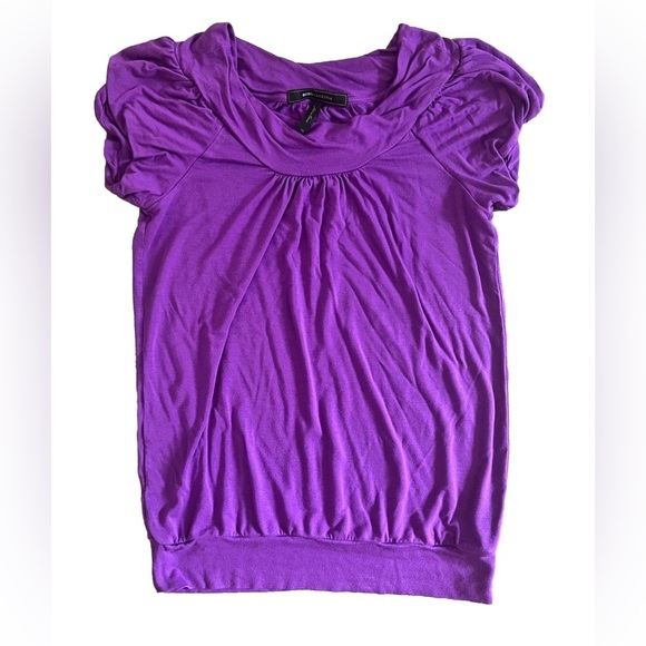 BCBG Max Azria Purple Vintage Short Sleeve Rayon Blouse- Size XS - Picture 1 of 7